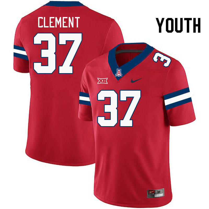 Youth #37 Nolan Clement Arizona Wildcats Big 12 Conference College Football Jerseys Stitched-Red